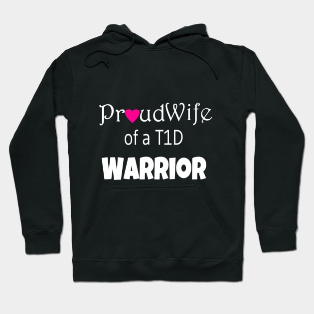 Proud Wife - White Text - Pink Heart Hoodie by CatGirl101